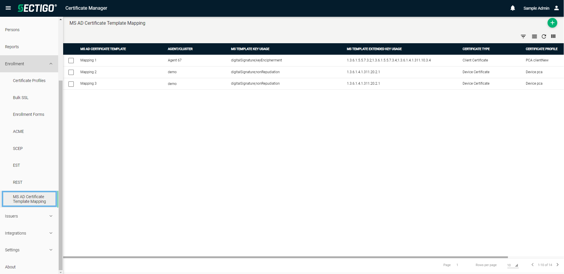 MS AD Certificate Template Mapping