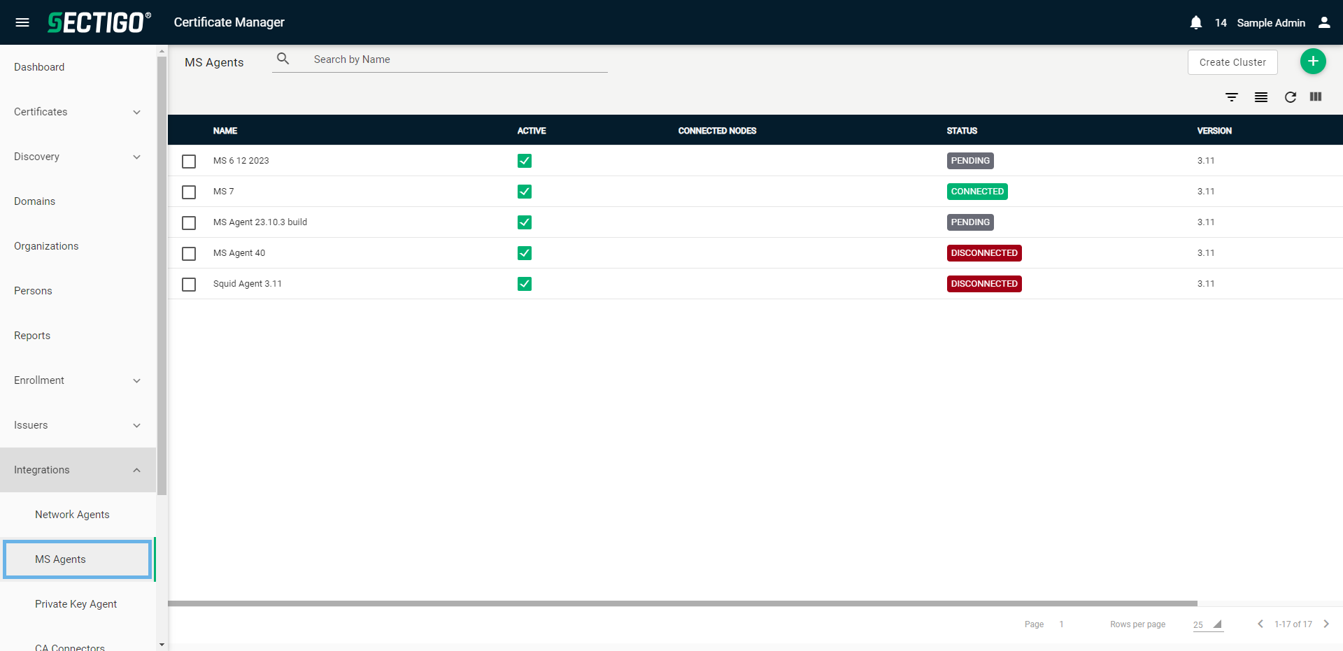 MS Agents page